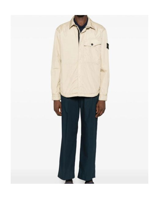 Stone Island Natural Compass Patch Zip-Up Jacket for men
