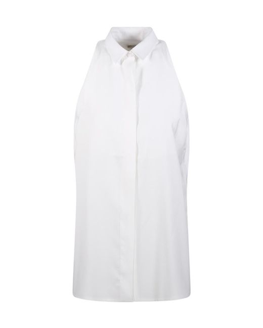 DARKPARK White Sleeveless Long Shirt Top