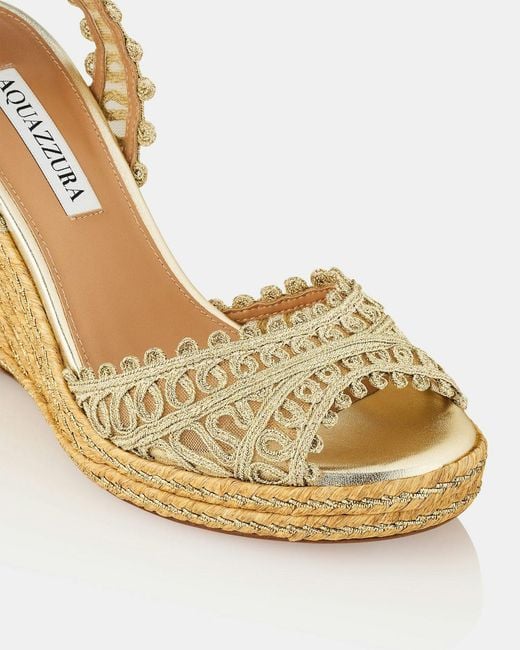 Aquazzura Metallic Rope Trim Wedges