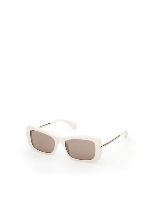 Max Mara White Rectangular Frame Sunglasses