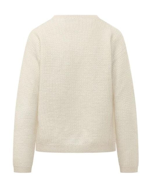 Fabiana Filippi White Textured Knitted Sweater
