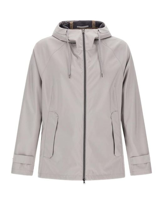 Herno Gray Long-Sleeved Casual Jacket for men