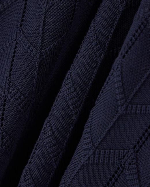 Emporio Armani Blue Polo Collar Sweater for men