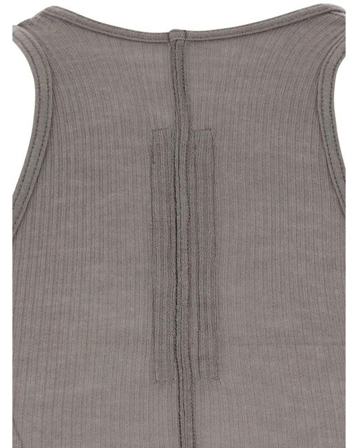 Rick Owens Gray Sleeveless Ribbed Tank Top