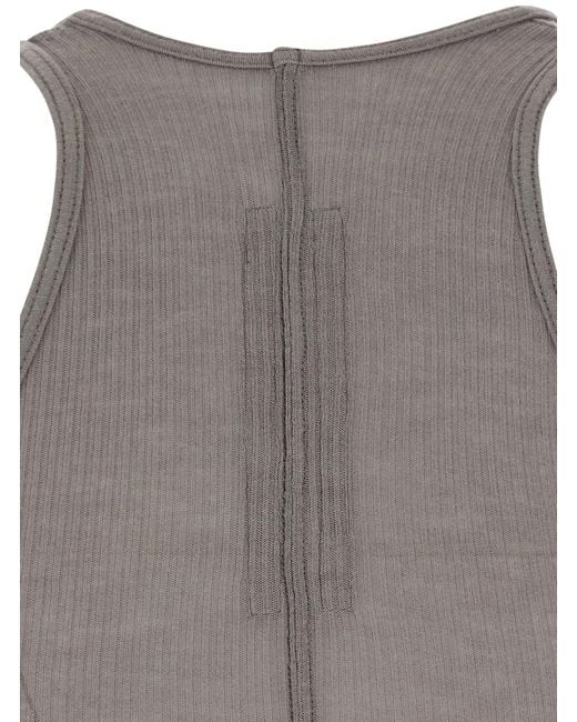 Rick Owens Gray Sleeveless Ribbed Tank Top