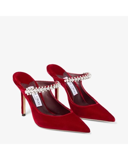 Jimmy Choo Red Pointed-Toe High-Heeled Sandals