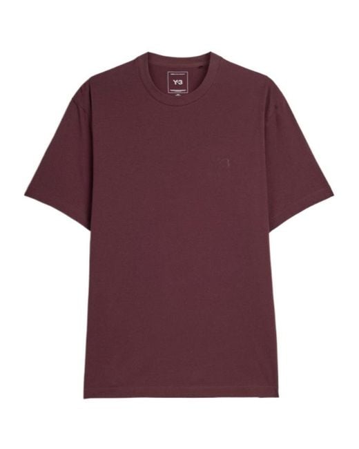 Y-3 Purple Logo Crewneck T-Shirt for men