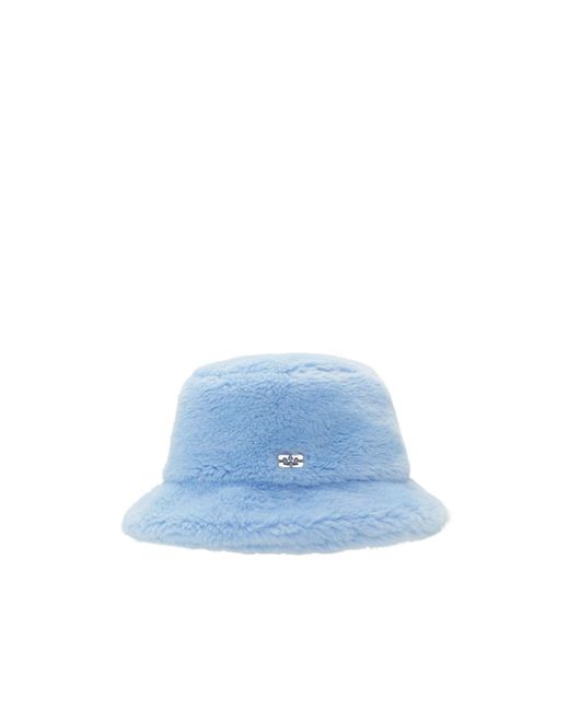 Ganni Blue Light Fluffy Tech Bucket Hat