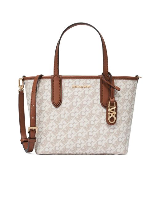Michael Kors White Michael Eliza Logo Lettering Tote Bag