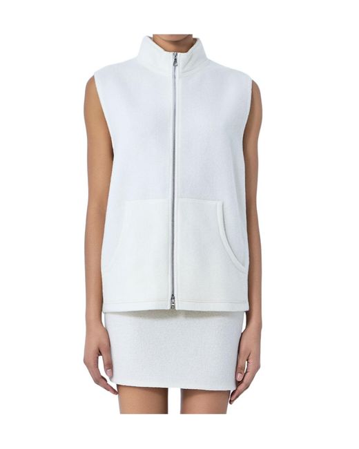 Rier Blue Sleeveless Zipper Vest