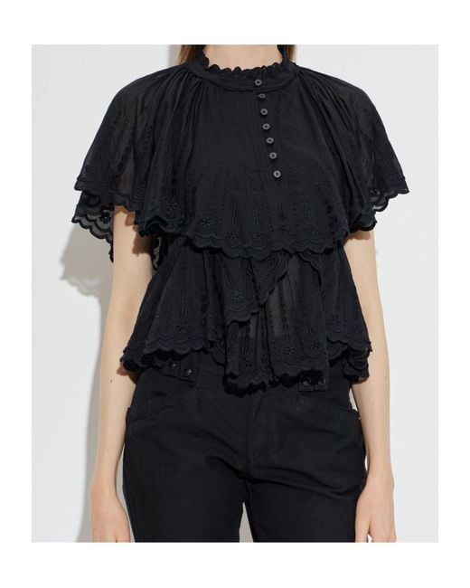 Isabel Marant Black Short-Sleeved Top