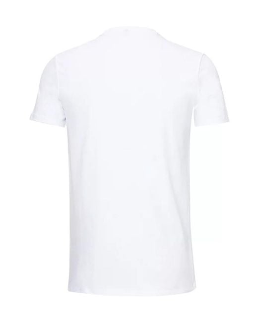 Armani Jeans White Hit The Letter Round-Neck T-Shirt for men