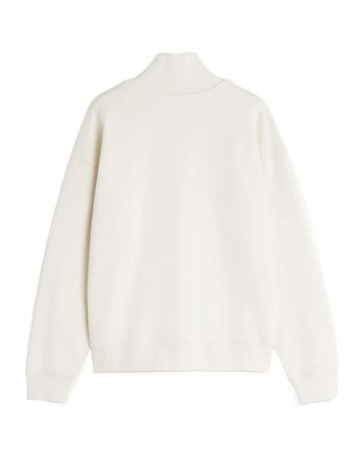 Maison Kitsuné White Maison Kitsuné Baby Fox Half Zip Sweatshirt