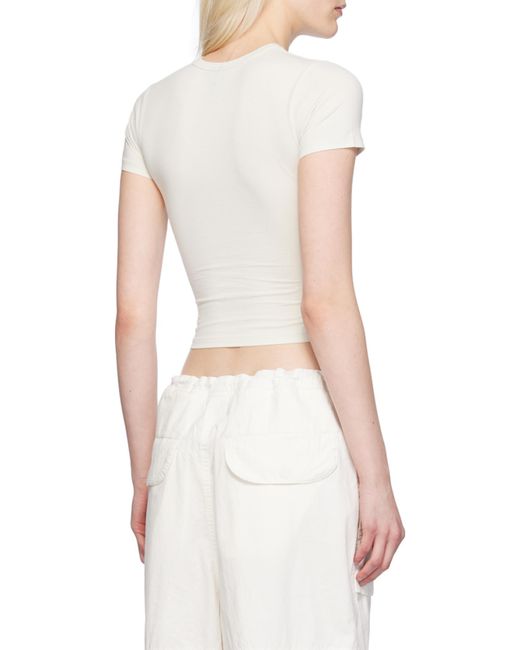 Entire studios White Short Sleeved Crewneck Cropped T-Shirt