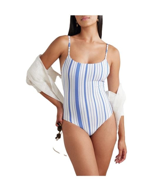 Lemlem Blue Elene Striped Swimsuit