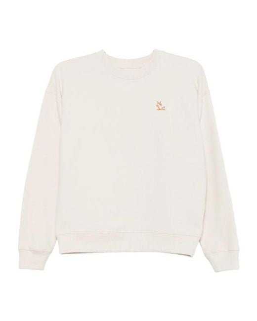 Maison Kitsuné White Long-Sleeve Sweatshirt