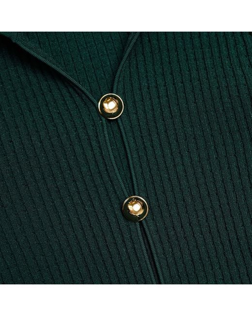 Self-Portrait Green Keyhole Knit Midi Dress