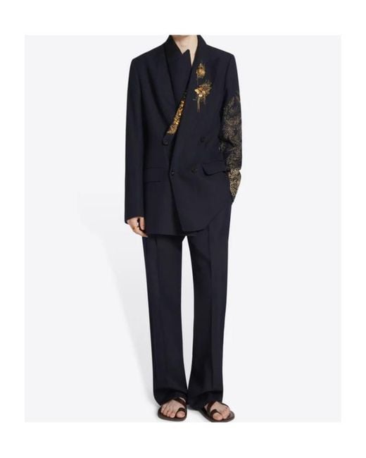 Dries Van Noten Blue Embellished Blazer for men