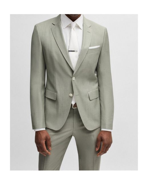 Boss Gray Boss Slim-Fit Suit for men