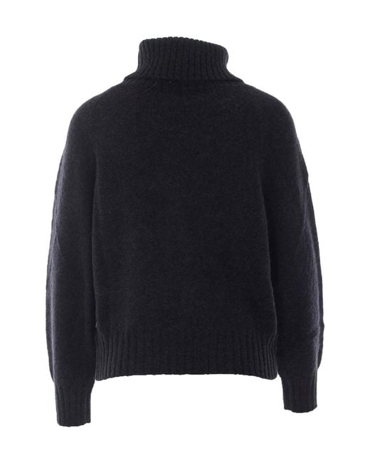 Alpha Studio Black Turtleneck Sweater
