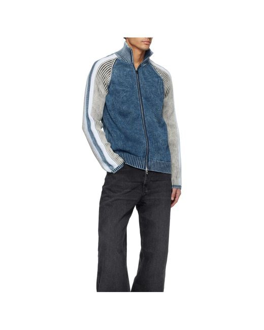 DIESEL Blue K-Heronimo Raglan-Sleeve Cardigan for men