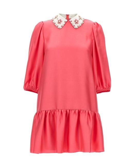RED Valentino Pink Rivet-Collar Dress