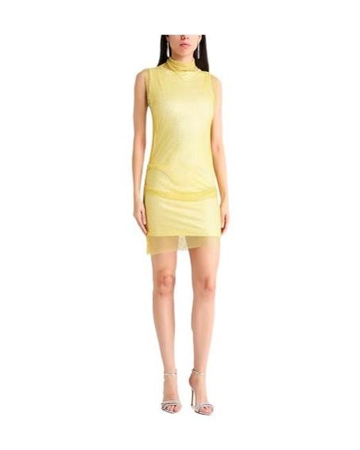 Sportmax Yellow Solid Crystal Dress