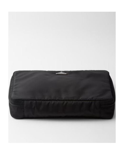 Prada Black Large Re-Nylon Zipper Pouch for men