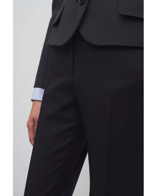 The Row Black Jesse Straight-Leg Tailored Cut Pants