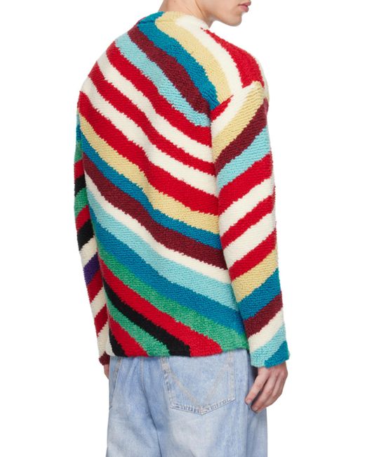 Bottega Veneta Red Striped Crewneck Jumper for men
