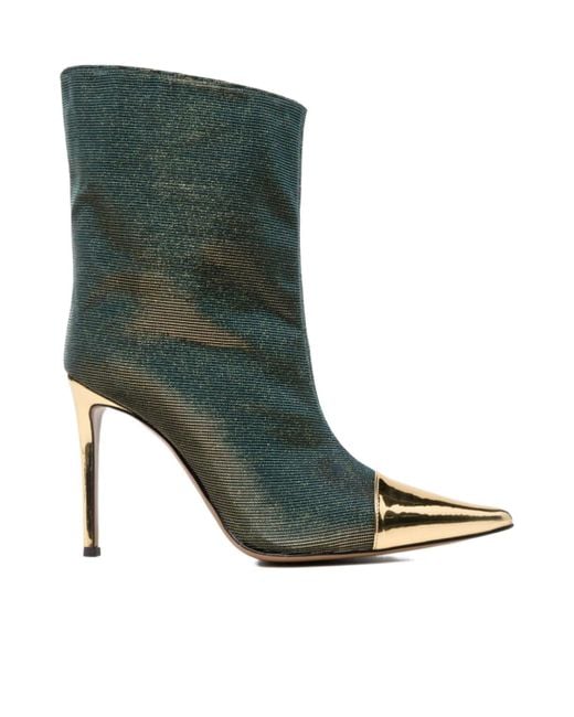 Alexandre Vauthier Green High-Heeled Pointed Short Boots