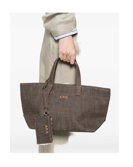 A.P.C. Brown Le Drummer Small Tote Bag