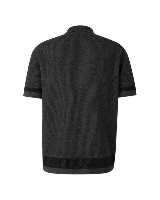 Brioni Black Knit Short-Sleeve Shirt for men