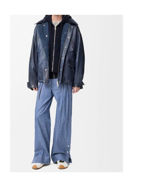 Loewe Blue Anagram Zip-Up Hoodie for men