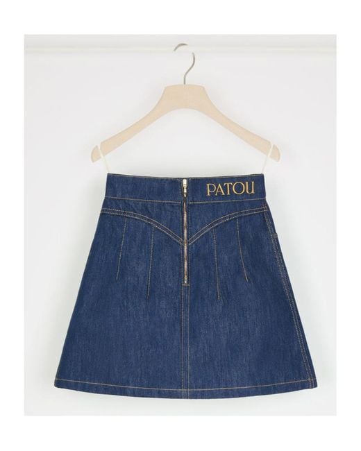 Patou Blue High-Rise Denim Skirt