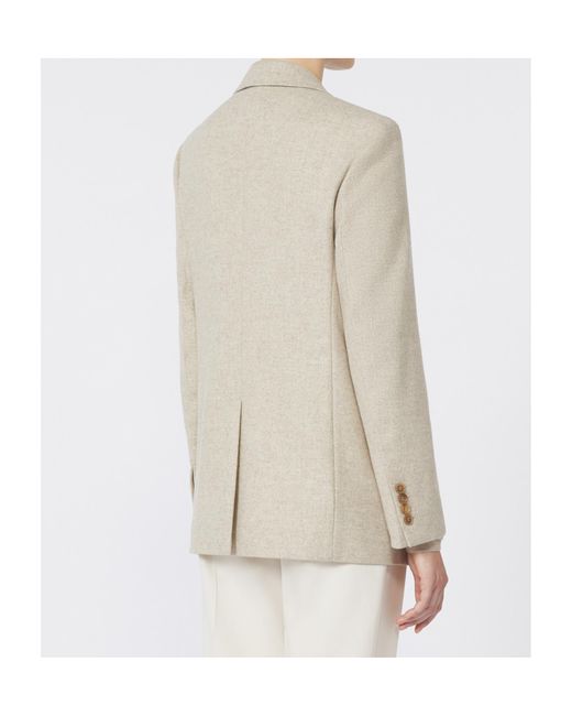 Max Mara Natural Caraffa Single-Breasted Tailored Blazer