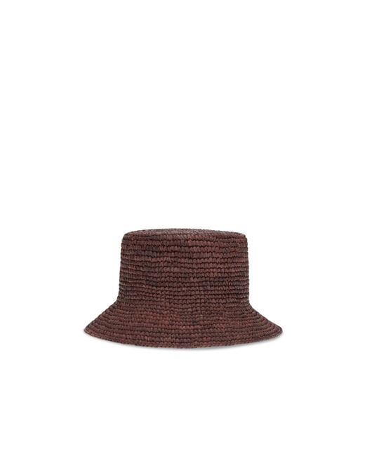 Vivienne Westwood Brown Orb Raffia Bucket Hat