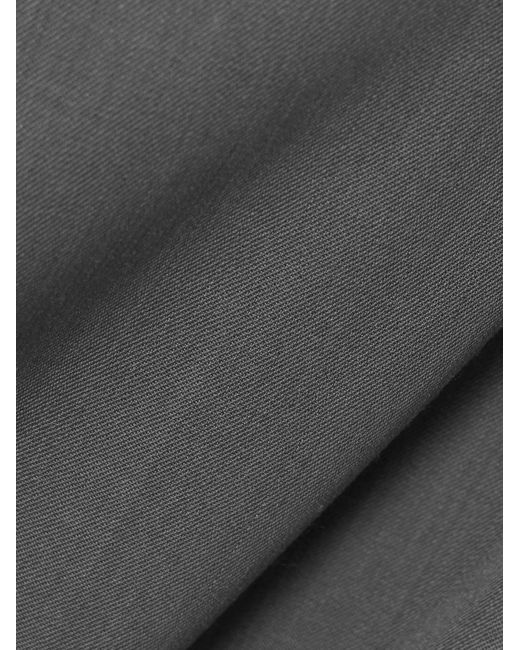 St. Agni Gray Strapless Cutout Wool-Blend Twill Mini Dress