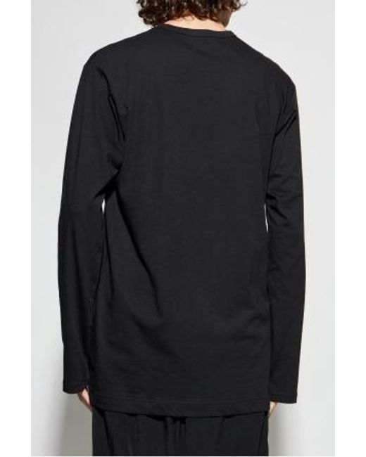 Yohji Yamamoto Black Long-Sleeved T-Shirt for men