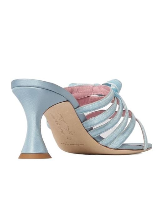 Manolo Blahnik Blue Bow-Tie High-Heeled Sandals