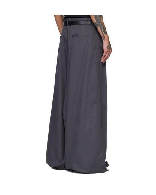 Lu'u Dan Gray Lowline Belt Loop Casual Pants for men