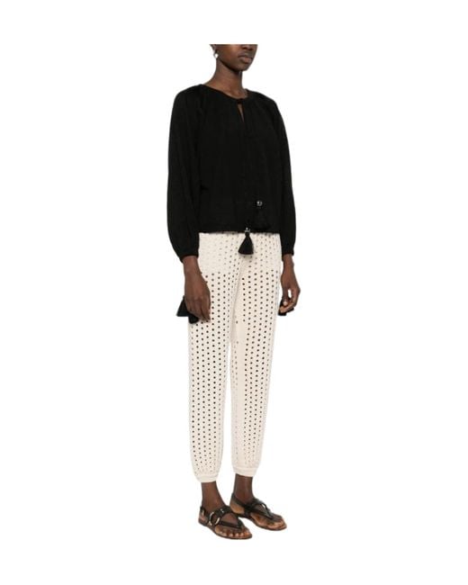Max Mara Black Drawstring Long-Sleeved Top