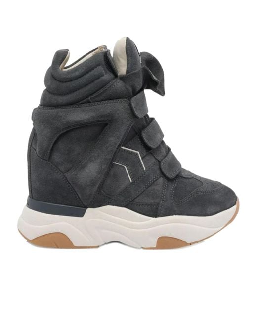 Isabel Marant Black Balskee Touch-Strap Wedge Sneakers