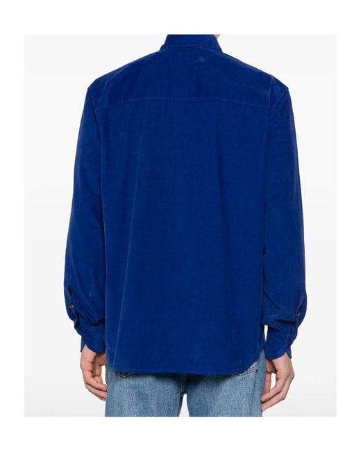 Isaia Blue Long-Sleeved Shirt for men