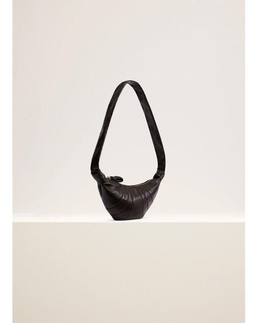 Lemaire Black Small Croissant Knotted Shoulder Bag for men