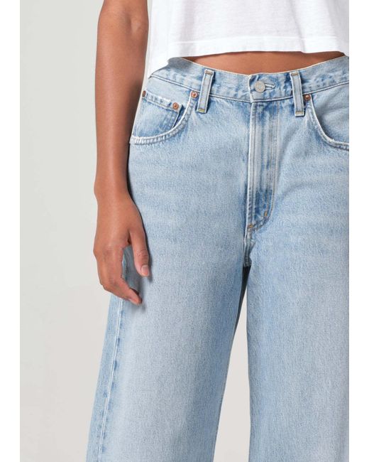 Agolde Blue Mid-Rise Tapered-Leg Jeans
