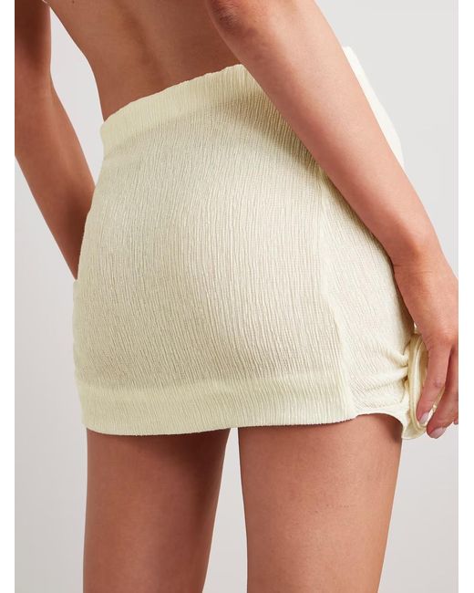Magda Butrym Natural Floral Detailed Crepe Mini Skirt