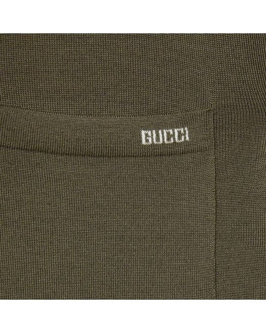 Gucci Green Fine Wool Knit Top With Intarsia for men