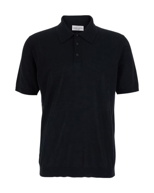 Roberto Collina Black Mya Knitted Polo Shirt for men