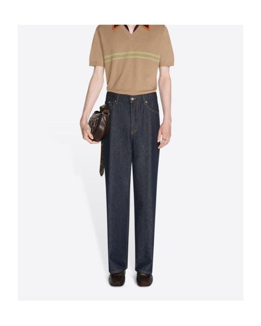 Dries Van Noten Blue Logo-Patch Jeans for men